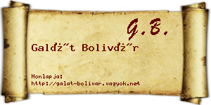 Galát Bolivár névjegykártya